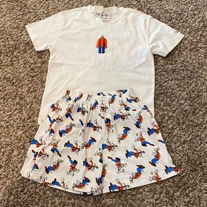 New Walt Disney World Parks Goofy 2 pc Pajamas PJ Shorts Set XS